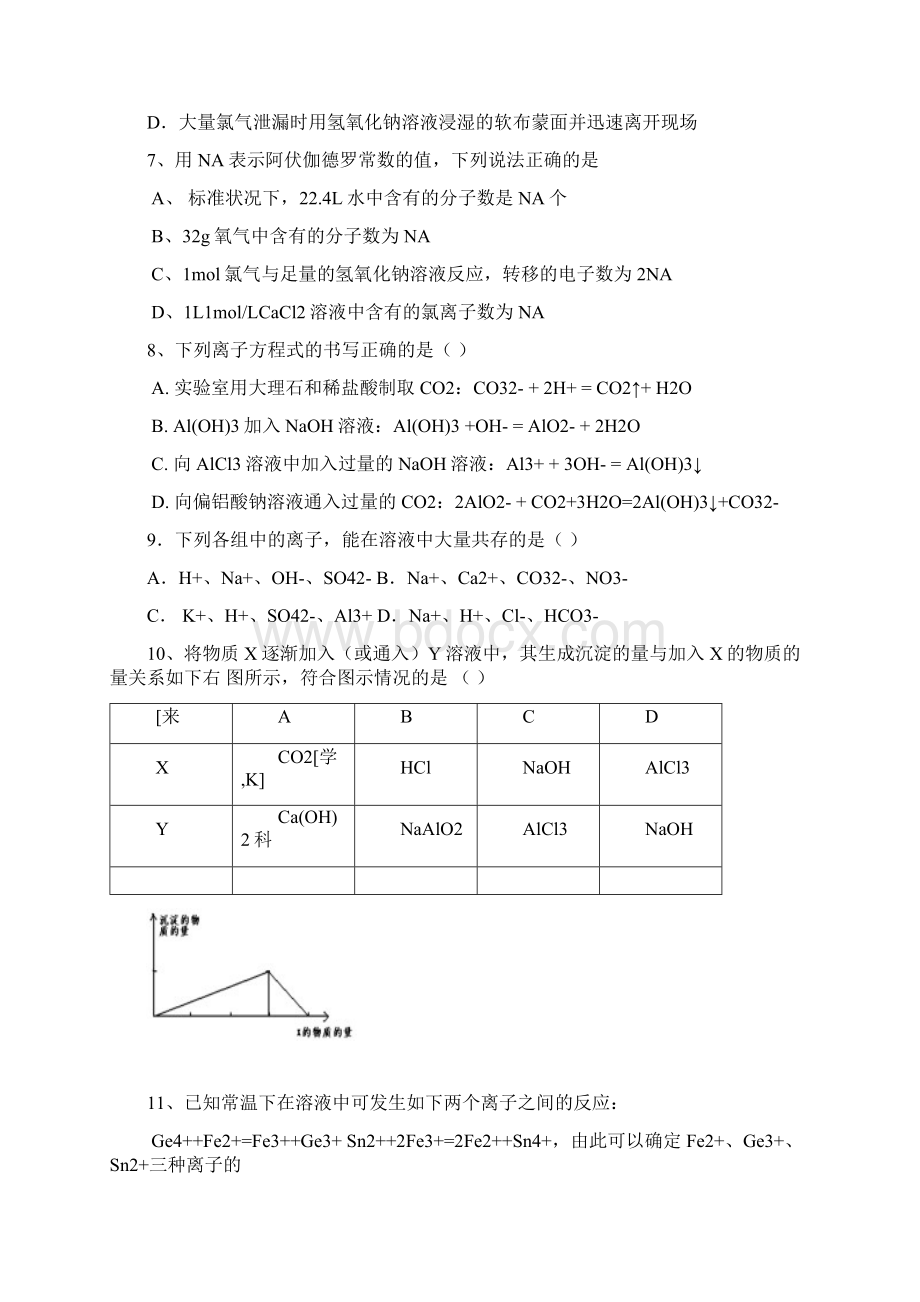 福建省福建师范大学附属第二中学学年高一上学期期末考试化学试题 Word版含答案.docx_第2页