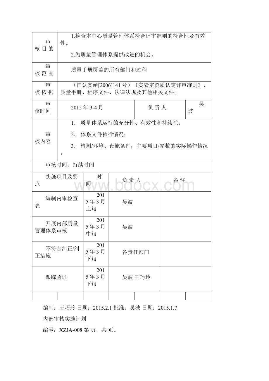 内审审核报告Word文档格式.docx_第2页