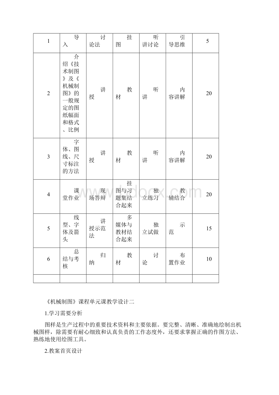 机械制图单元课教学设计Word文档下载推荐.docx_第2页