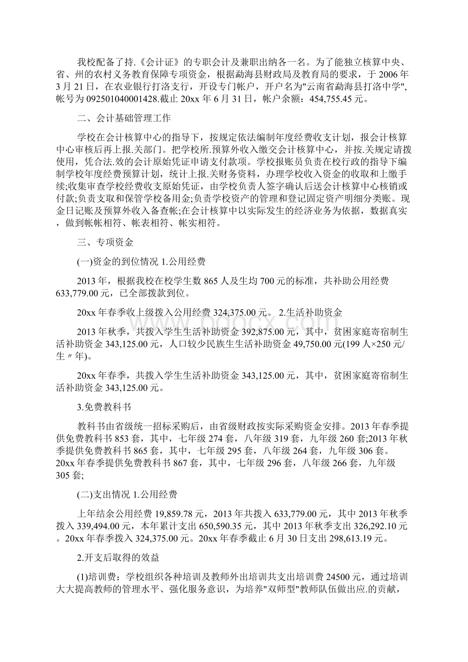 学校专项资金自查报告文档格式.docx_第2页