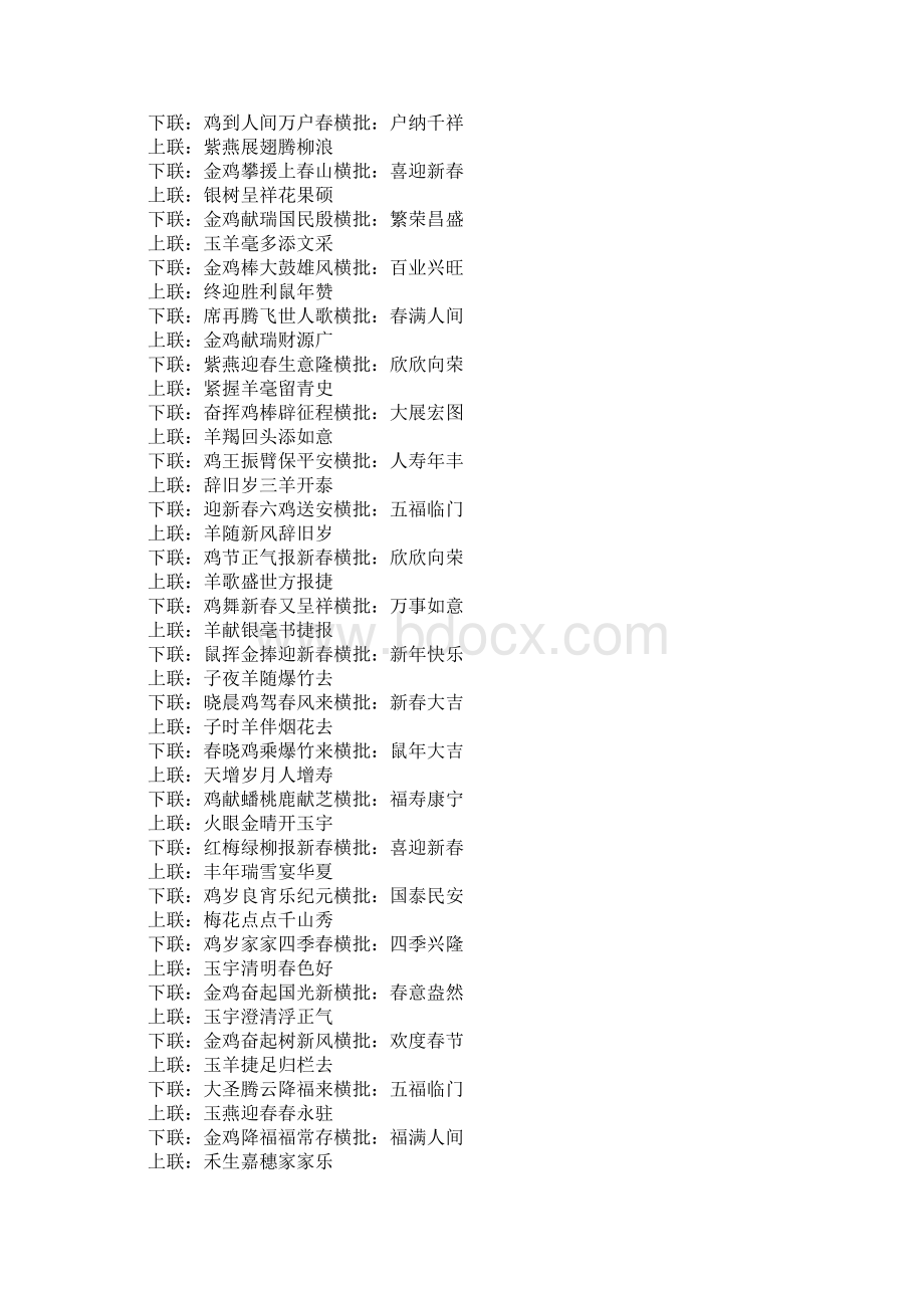 鼠年新春对联大全七字带横批Word文档下载推荐.docx_第3页