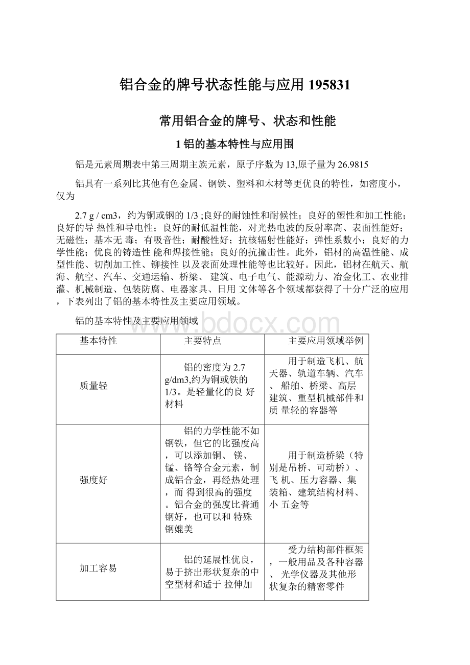 铝合金的牌号状态性能与应用195831.docx_第1页