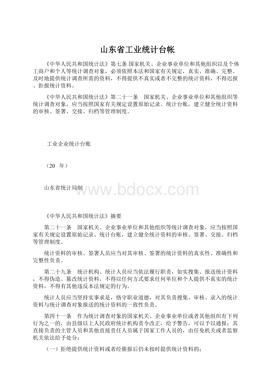 山东省工业统计台帐.docx_第1页
