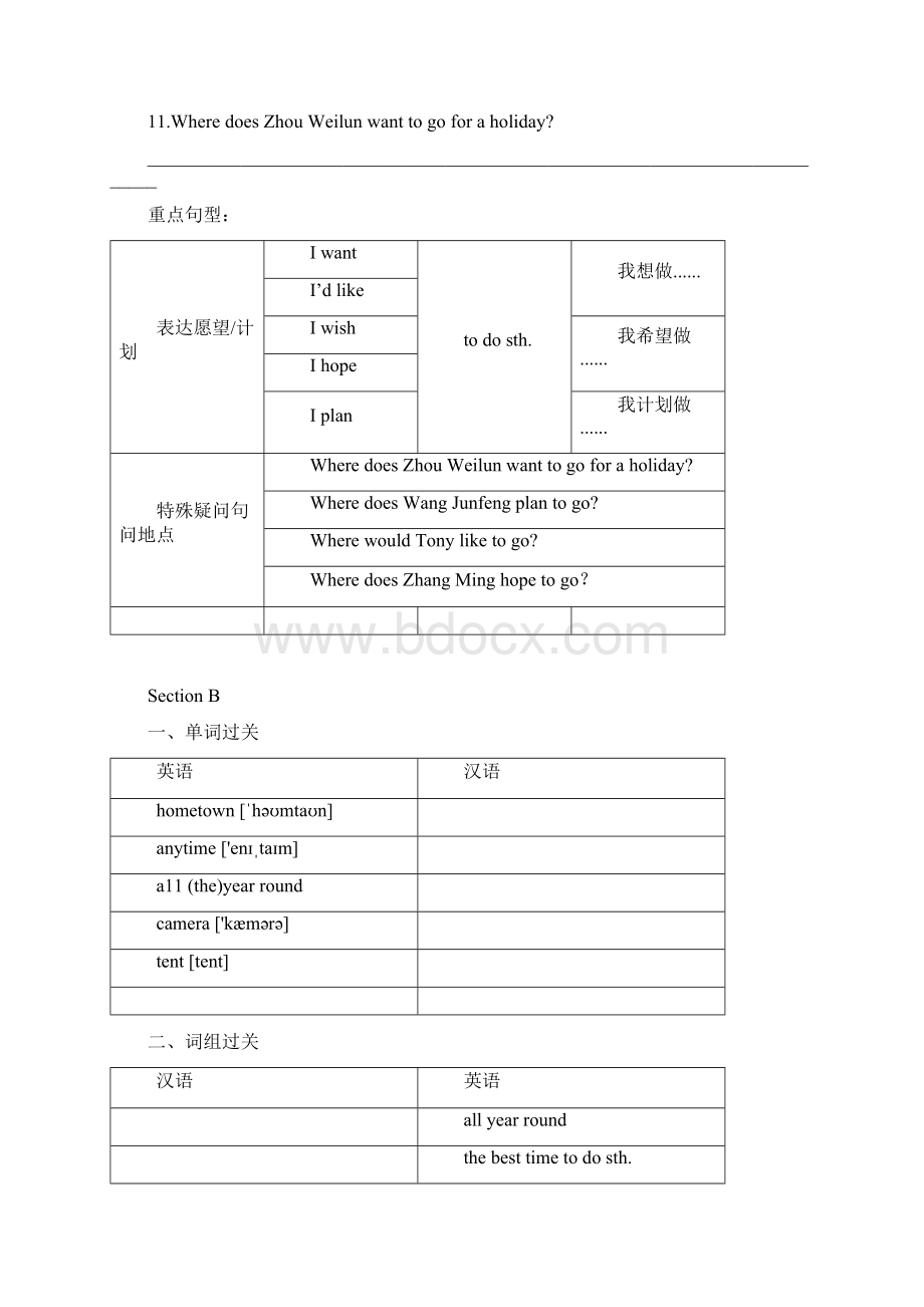 仁爱版英语七年级下册Unit 8 Topic 2过关检测无答案文档格式.docx_第3页