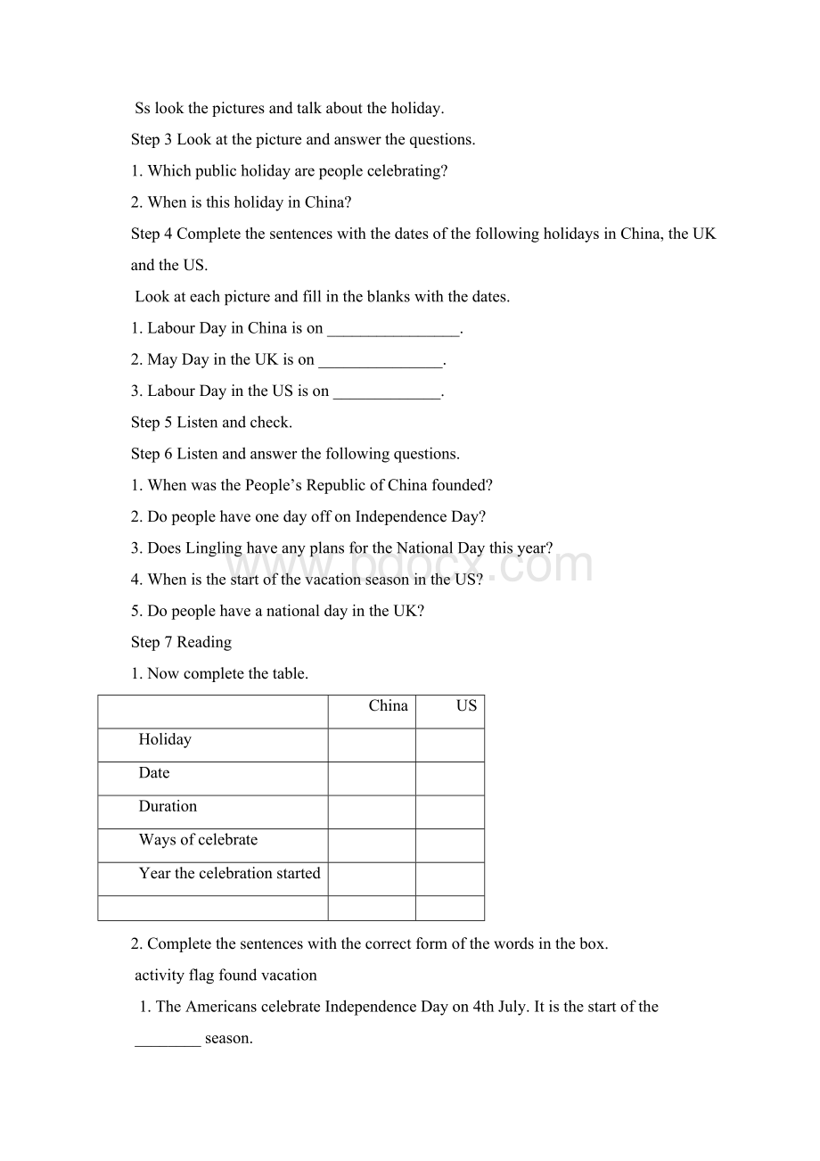 外研9上Module 2 Public holidays 教案文档格式.docx_第2页