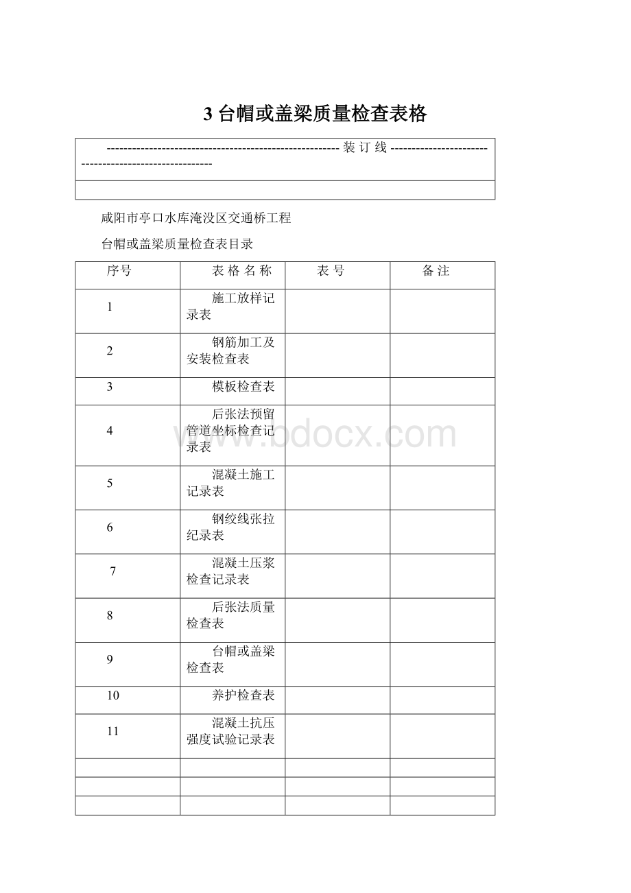 3台帽或盖梁质量检查表格Word下载.docx_第1页