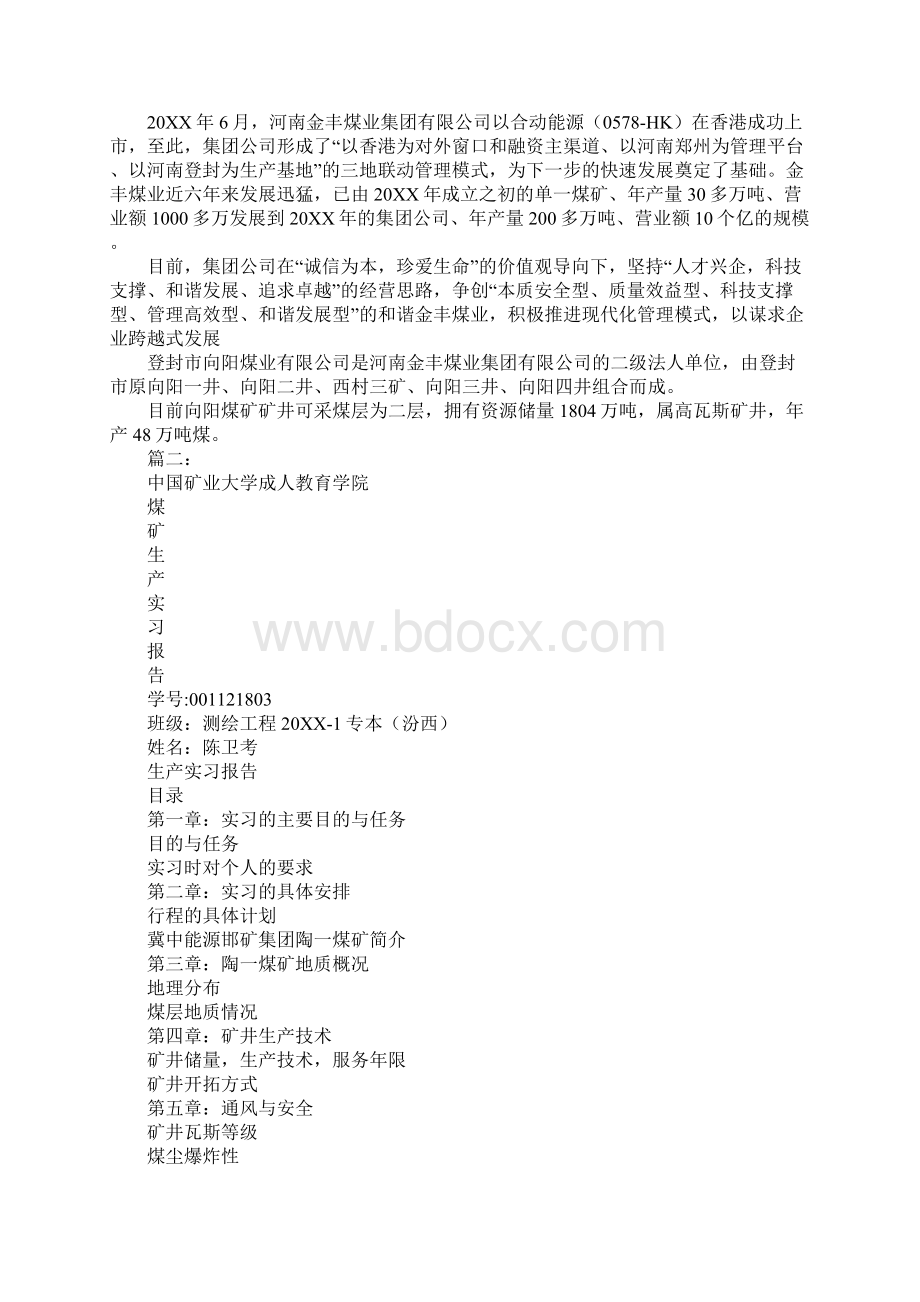 煤矿生产实习报告文档格式.docx_第2页