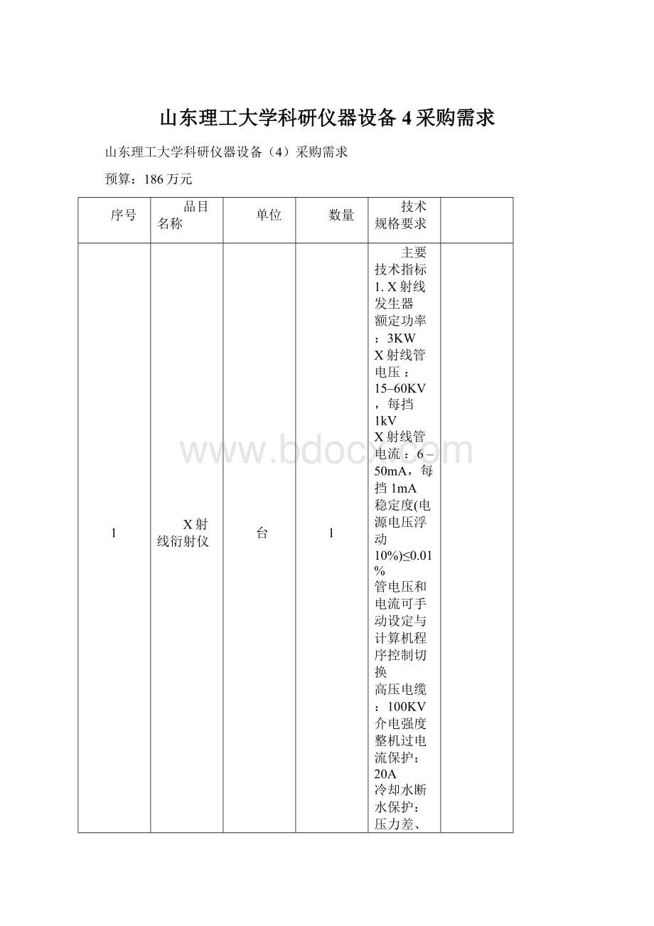 山东理工大学科研仪器设备4采购需求.docx