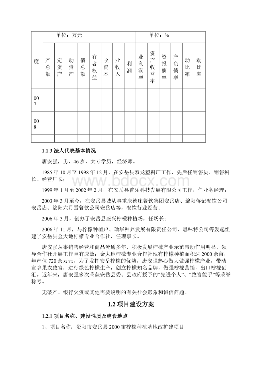 资阳市安岳县亩柠檬种植基地改扩建项目可行性研究报告.docx_第2页