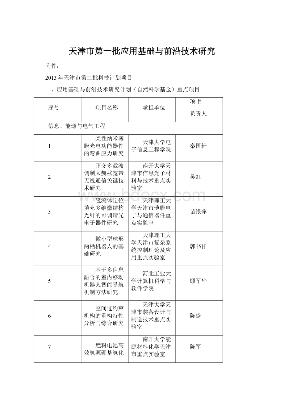 天津市第一批应用基础与前沿技术研究.docx_第1页