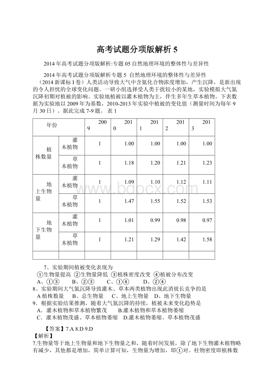 高考试题分项版解析5.docx_第1页