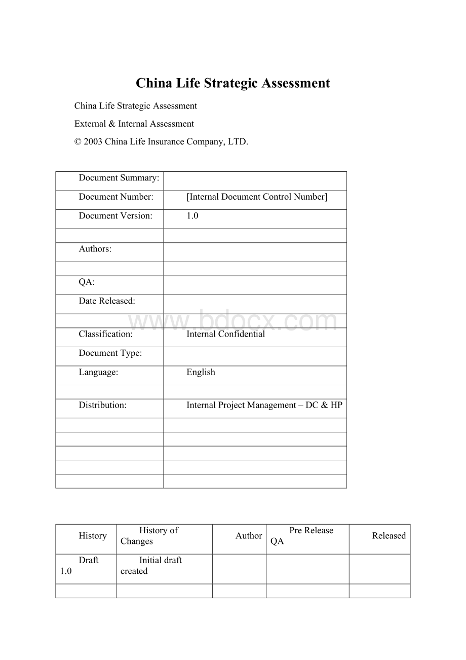 China Life Strategic Assessment.docx_第1页