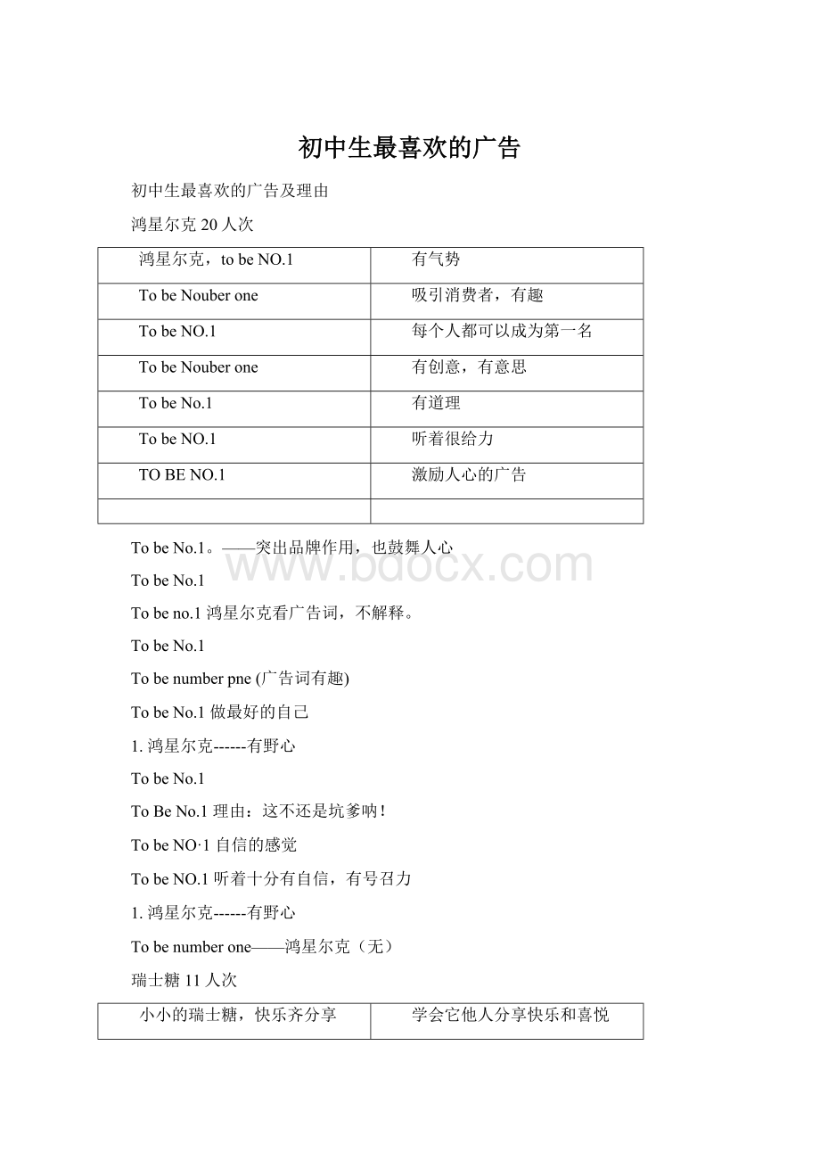 初中生最喜欢的广告.docx_第1页