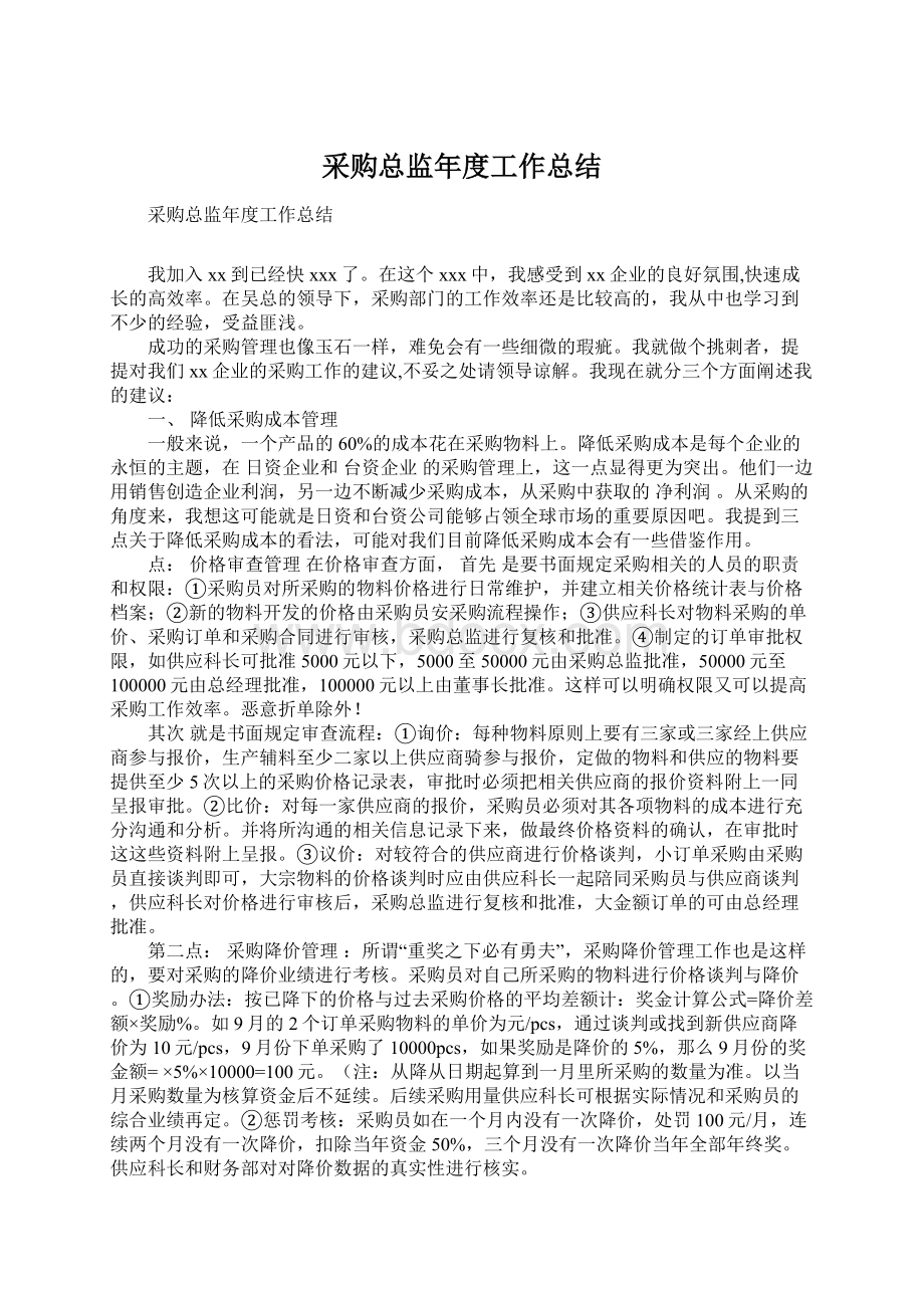 采购总监年度工作总结.docx_第1页