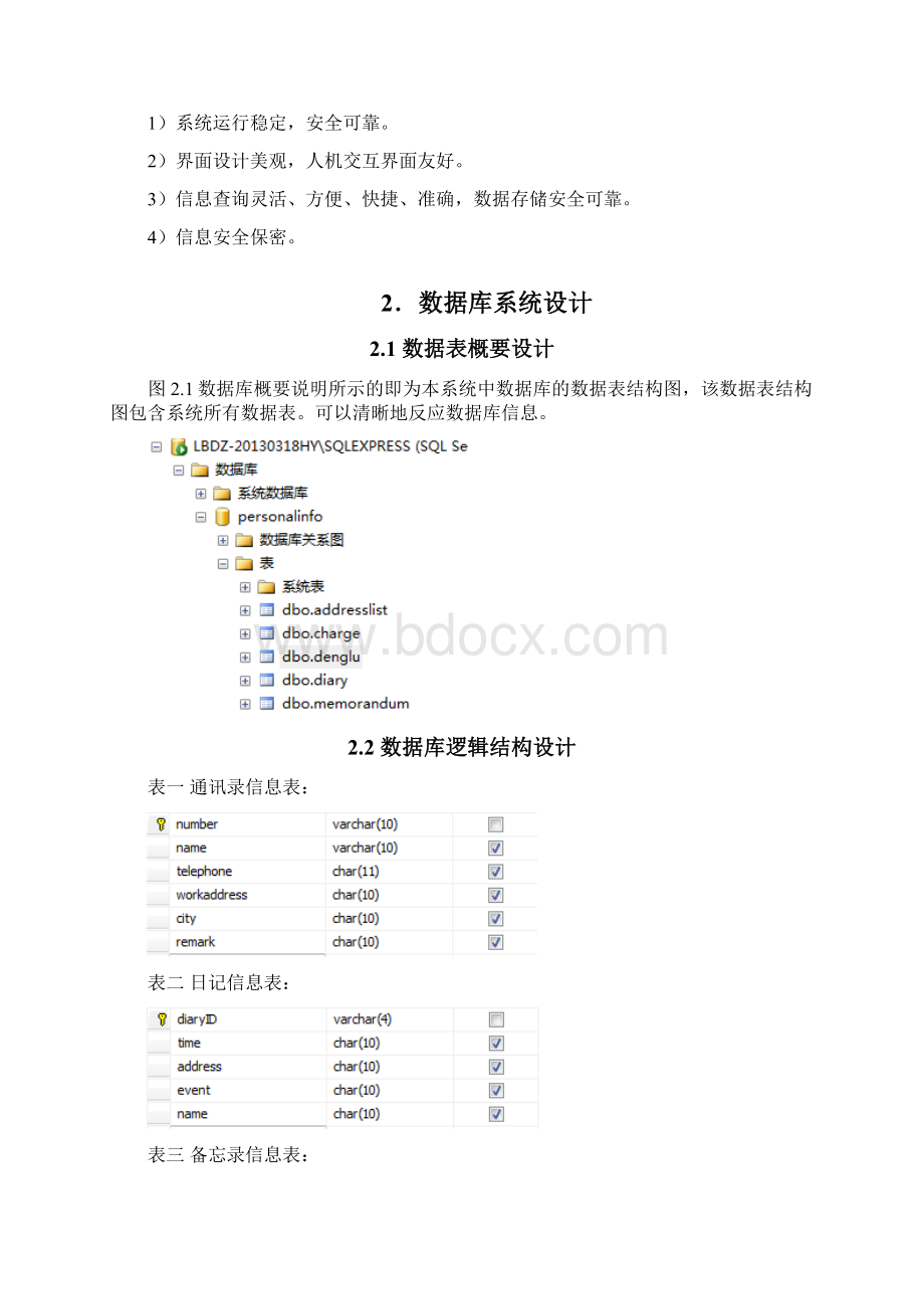 个人信息管理系统毕业课程设计实验报告.docx_第3页