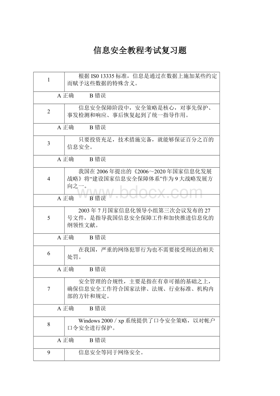 信息安全教程考试复习题.docx_第1页