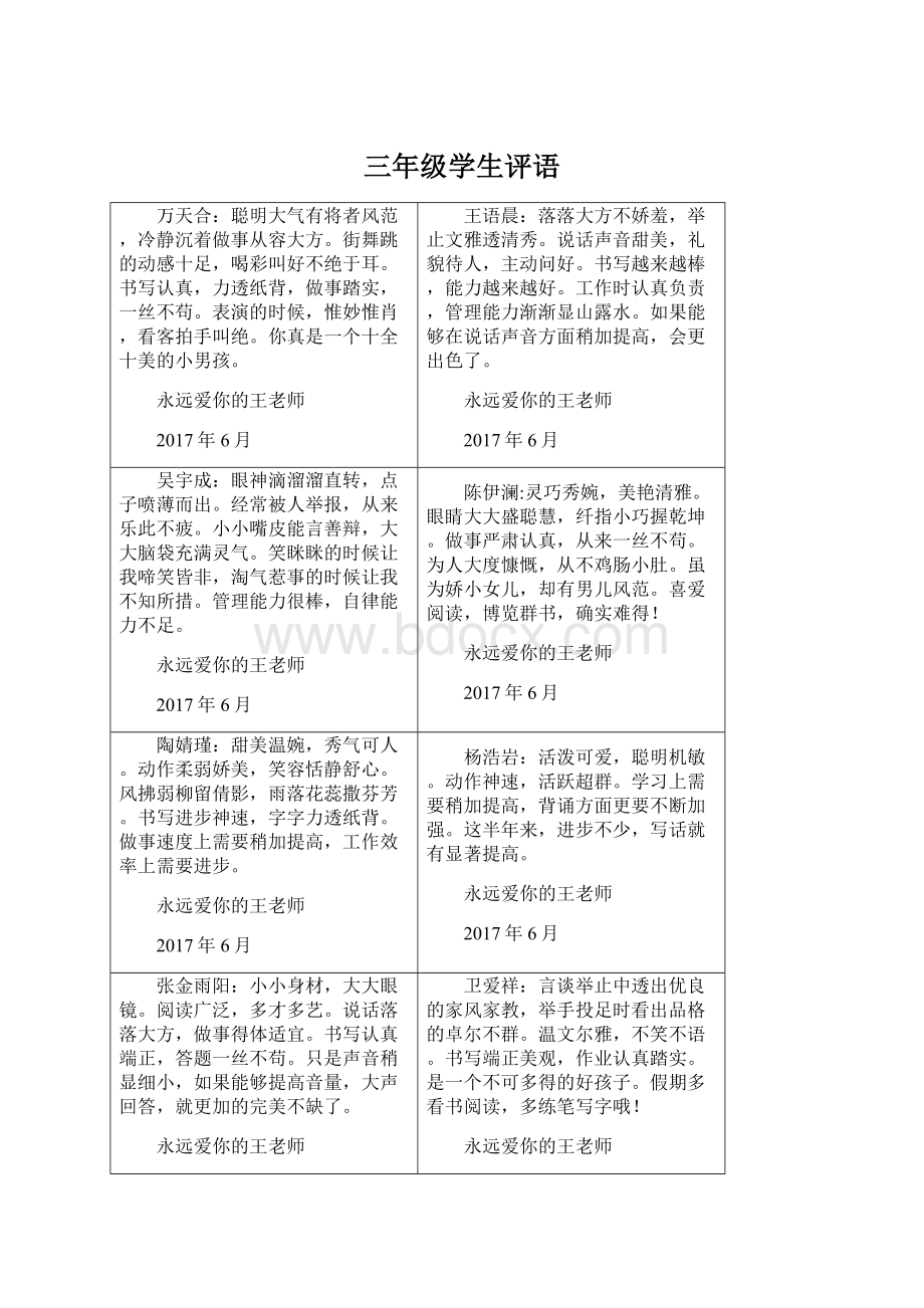 三年级学生评语.docx_第1页