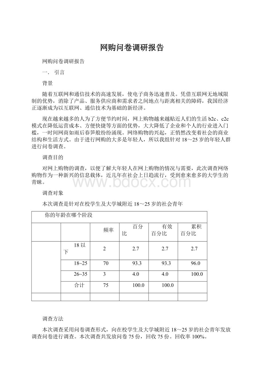 网购问卷调研报告文档格式.docx