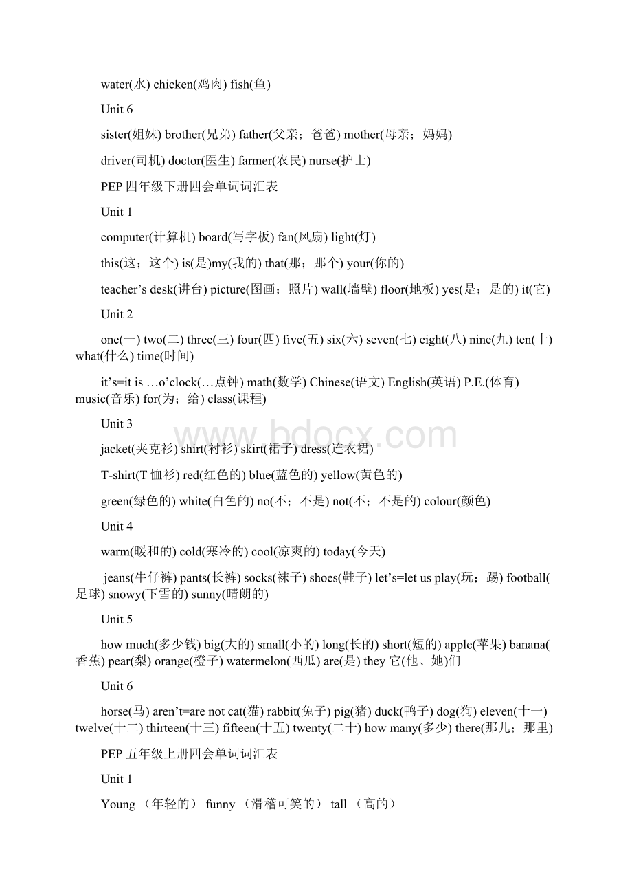 PEP小学英语单词总汇Word格式文档下载.docx_第3页