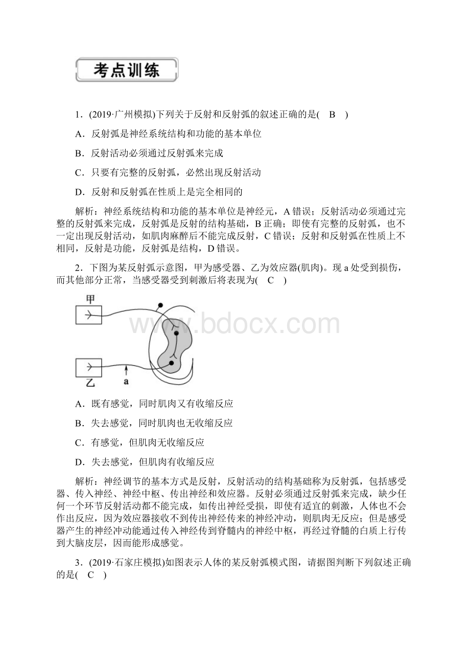 届一轮复习人教版 通过神经系统的调节 学案.docx_第2页