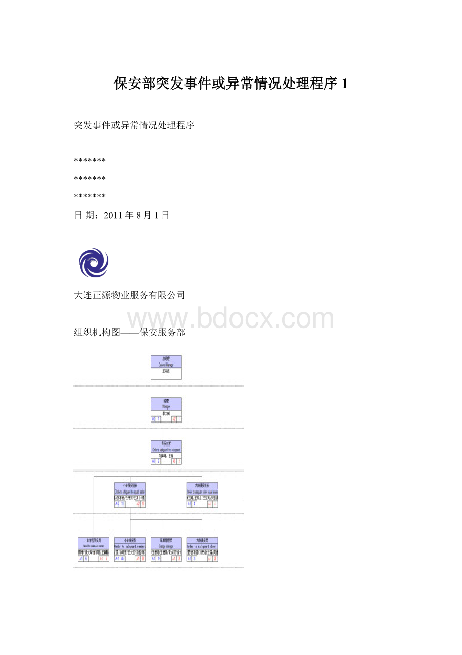 保安部突发事件或异常情况处理程序1.docx_第1页