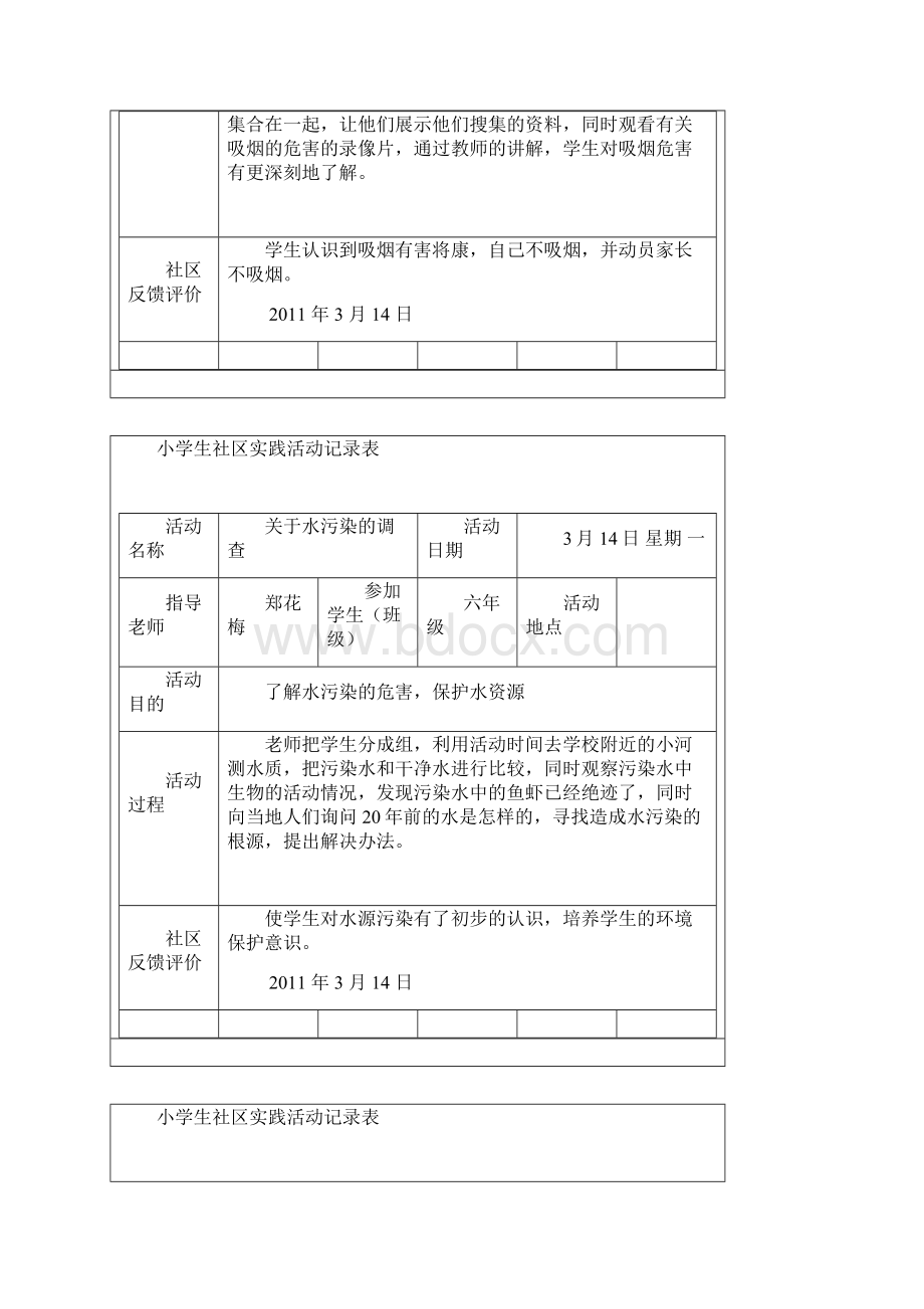 小学生实践活动记录表Word文档格式.docx_第3页