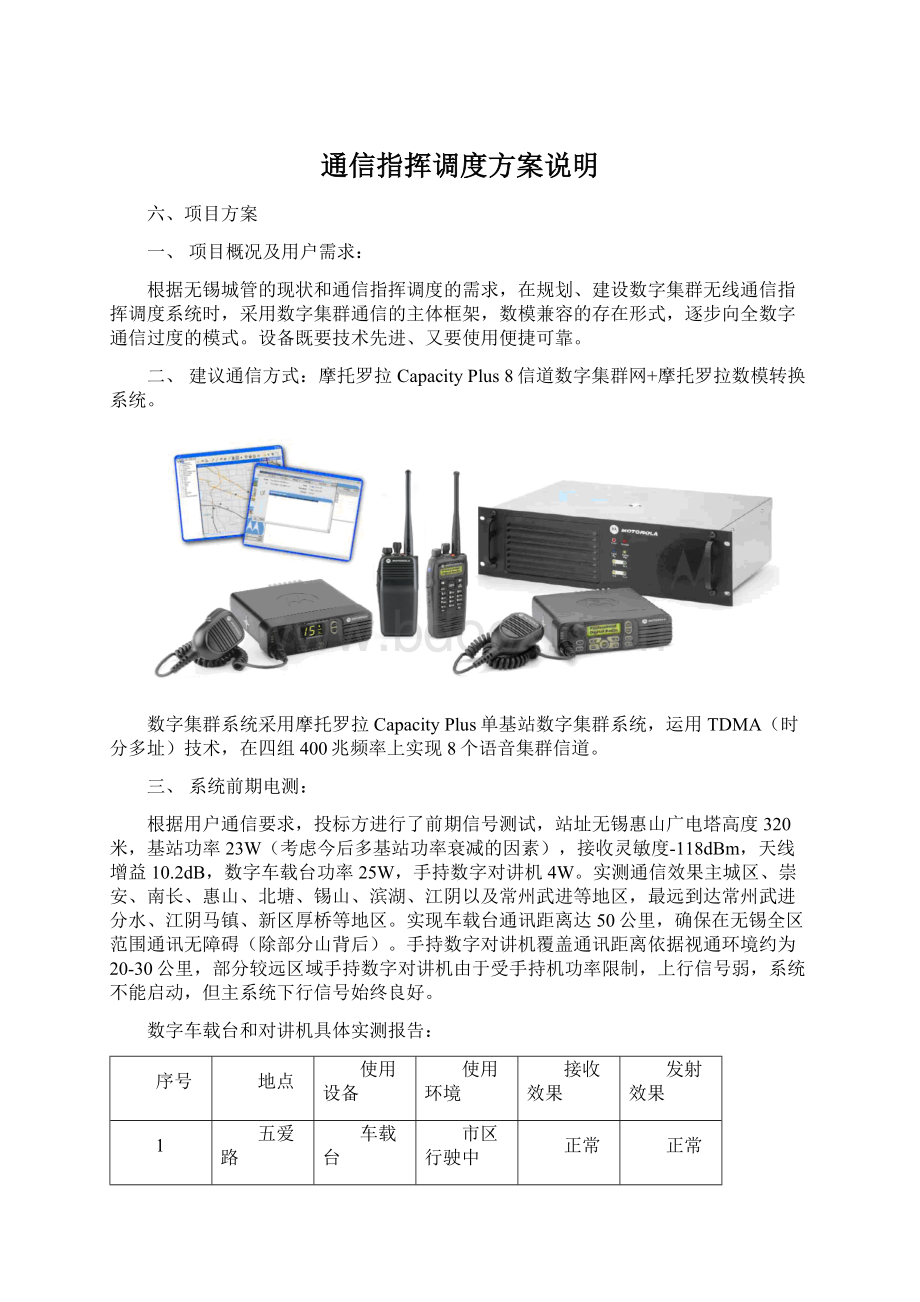 通信指挥调度方案说明.docx