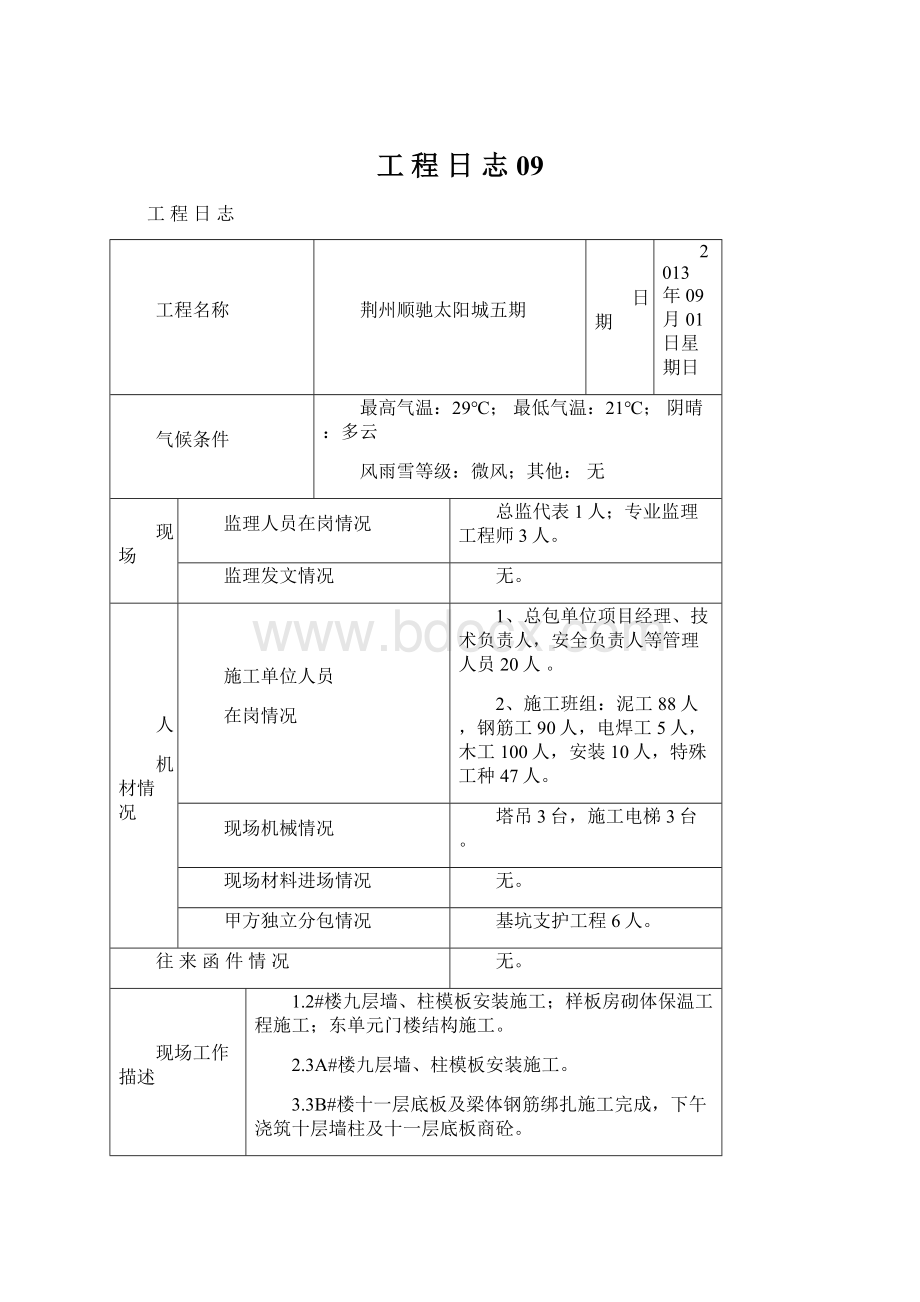 工程 日 志09.docx