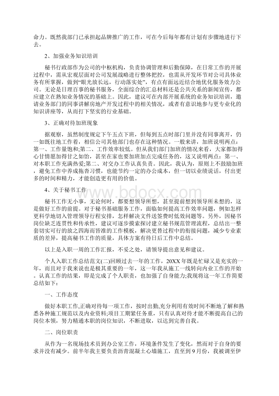 个人入职工作总结怎么写Word文件下载.docx_第2页