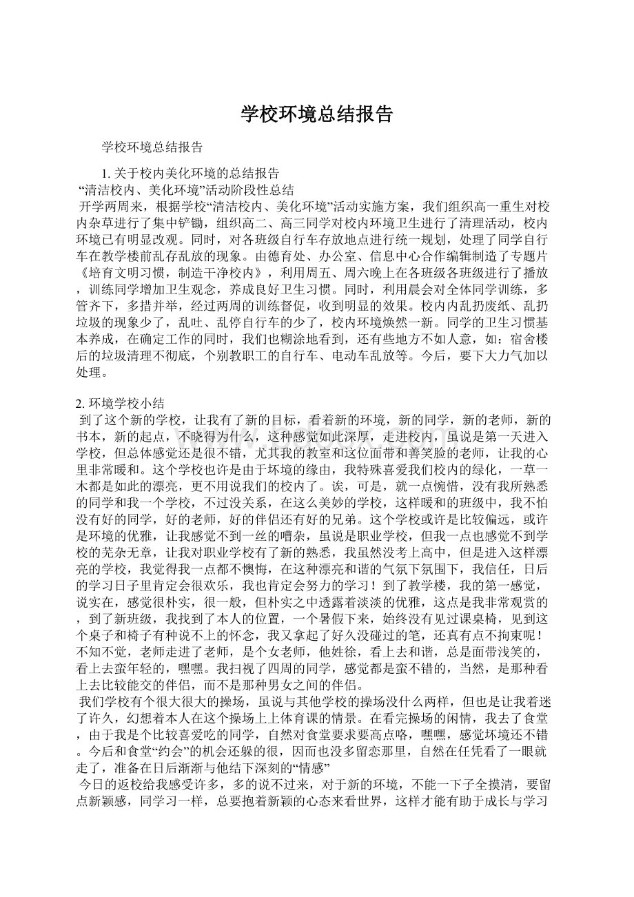 学校环境总结报告.docx_第1页