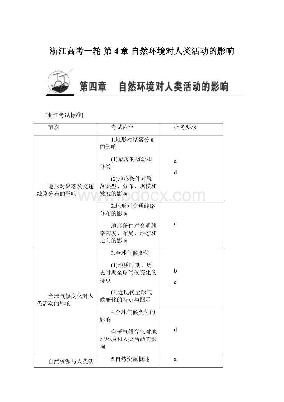 浙江高考一轮 第4章 自然环境对人类活动的影响.docx