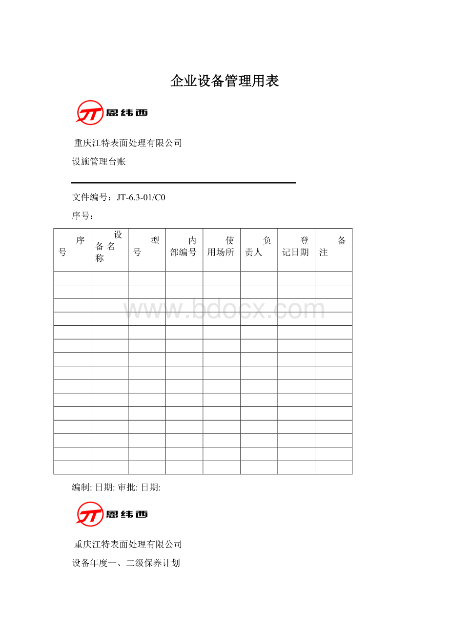 企业设备管理用表Word格式.docx_第1页