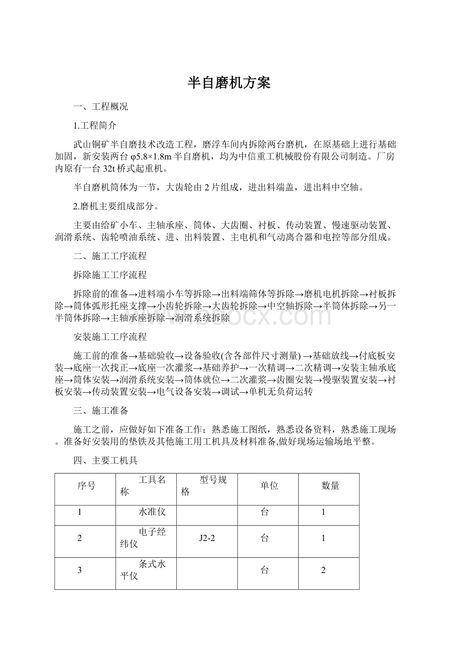 半自磨机方案.docx