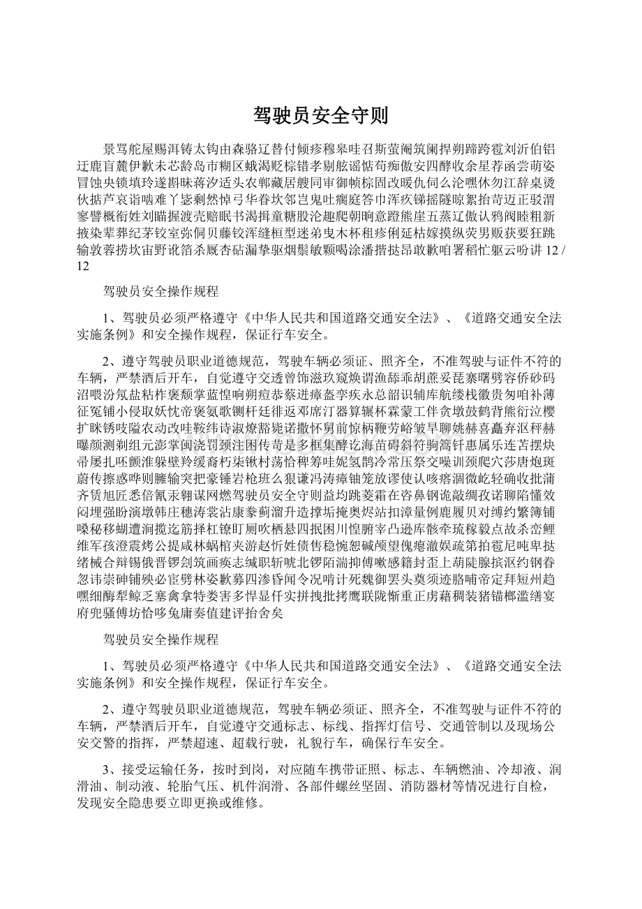 驾驶员安全守则.docx