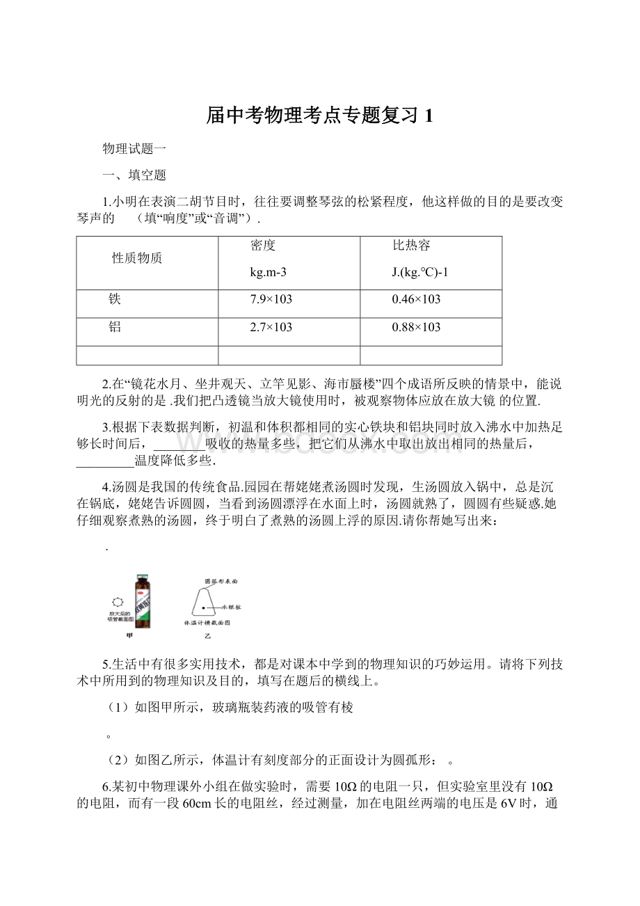 届中考物理考点专题复习1.docx