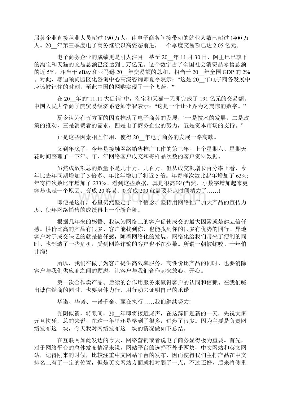 电商销售工作总结与计划度最新.docx_第2页