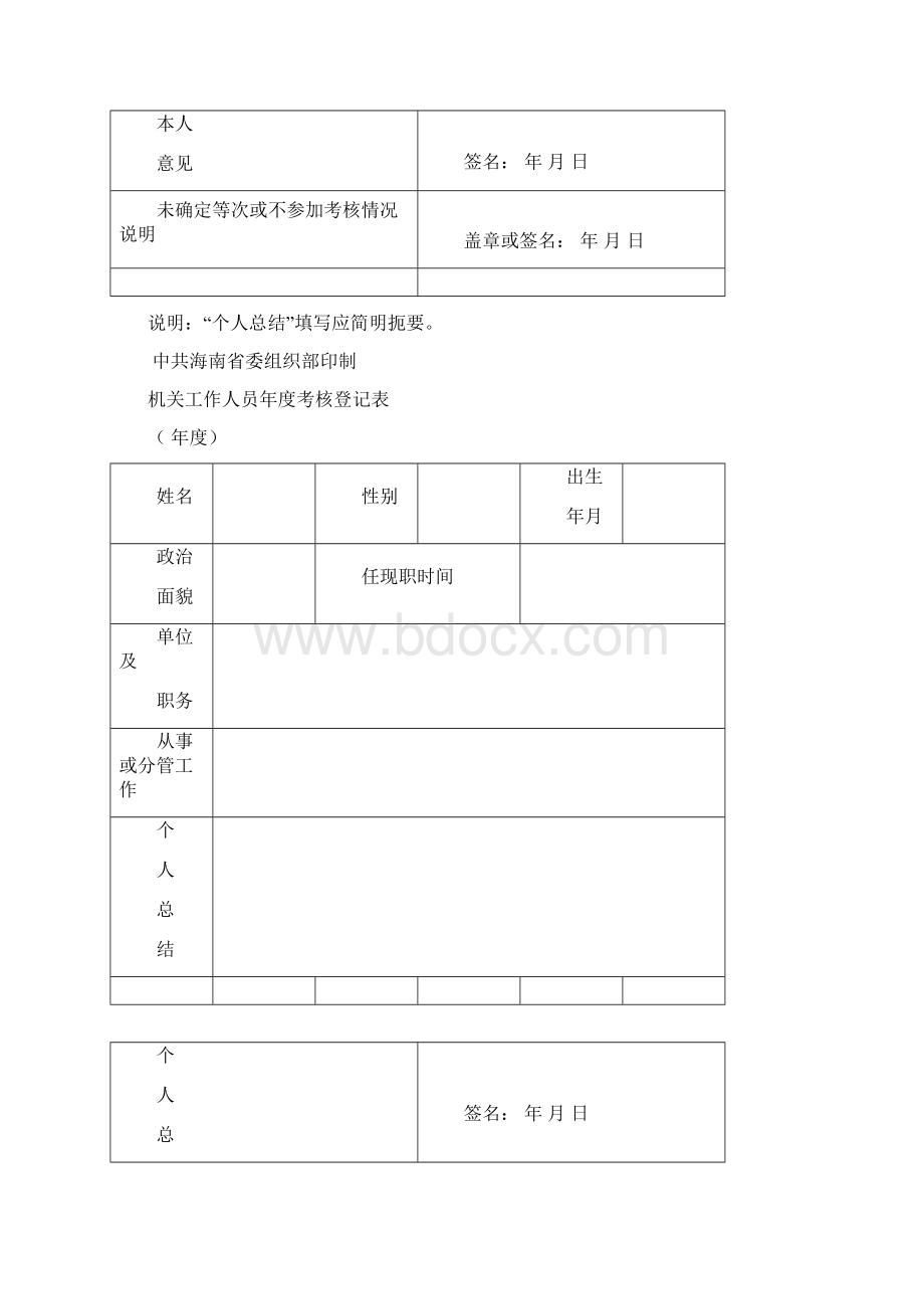 公务员年度考核登记表Word格式.docx_第2页