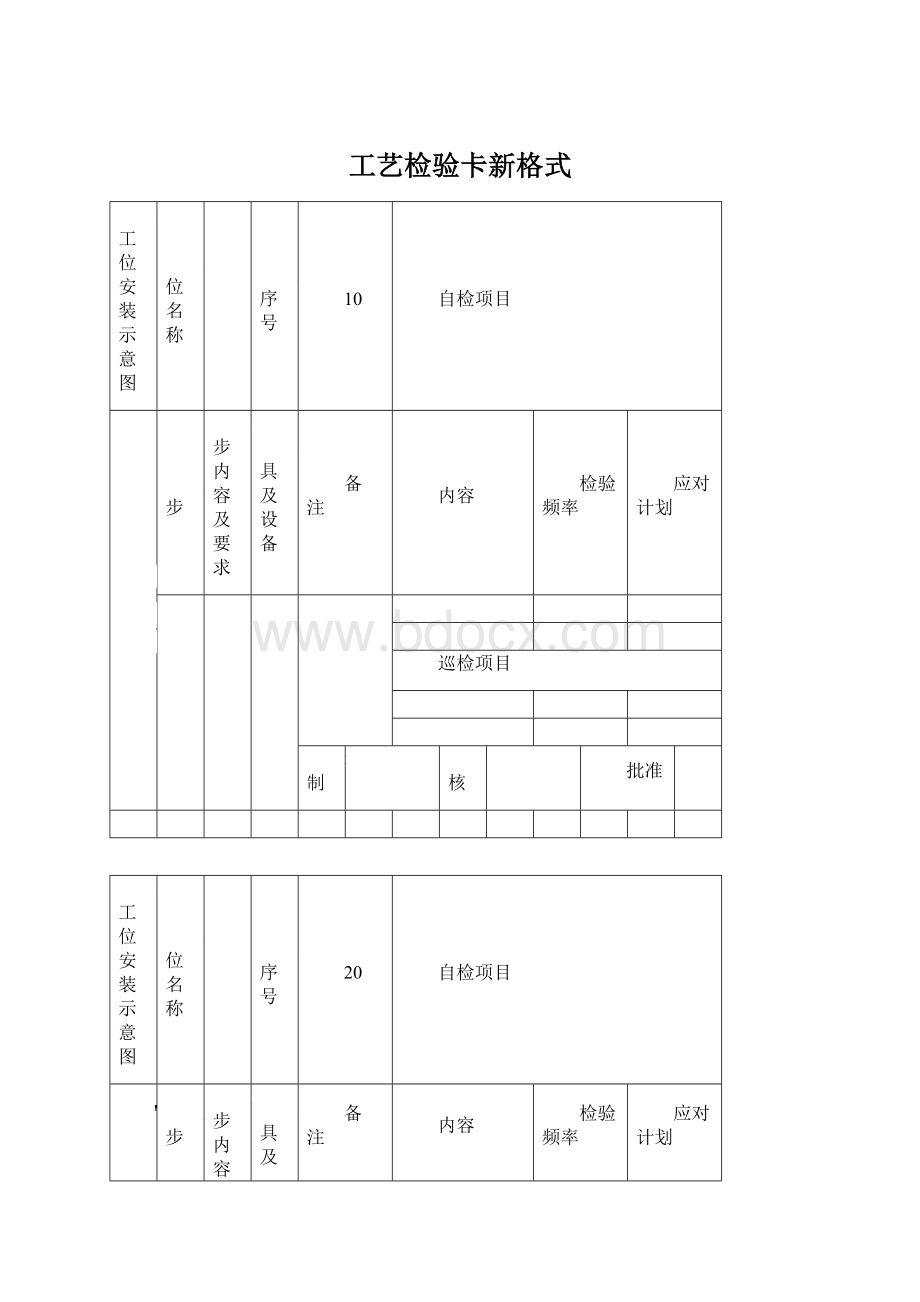 工艺检验卡新格式Word文件下载.docx