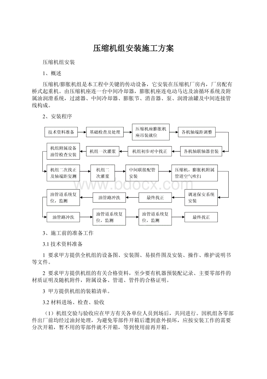 压缩机组安装施工方案.docx