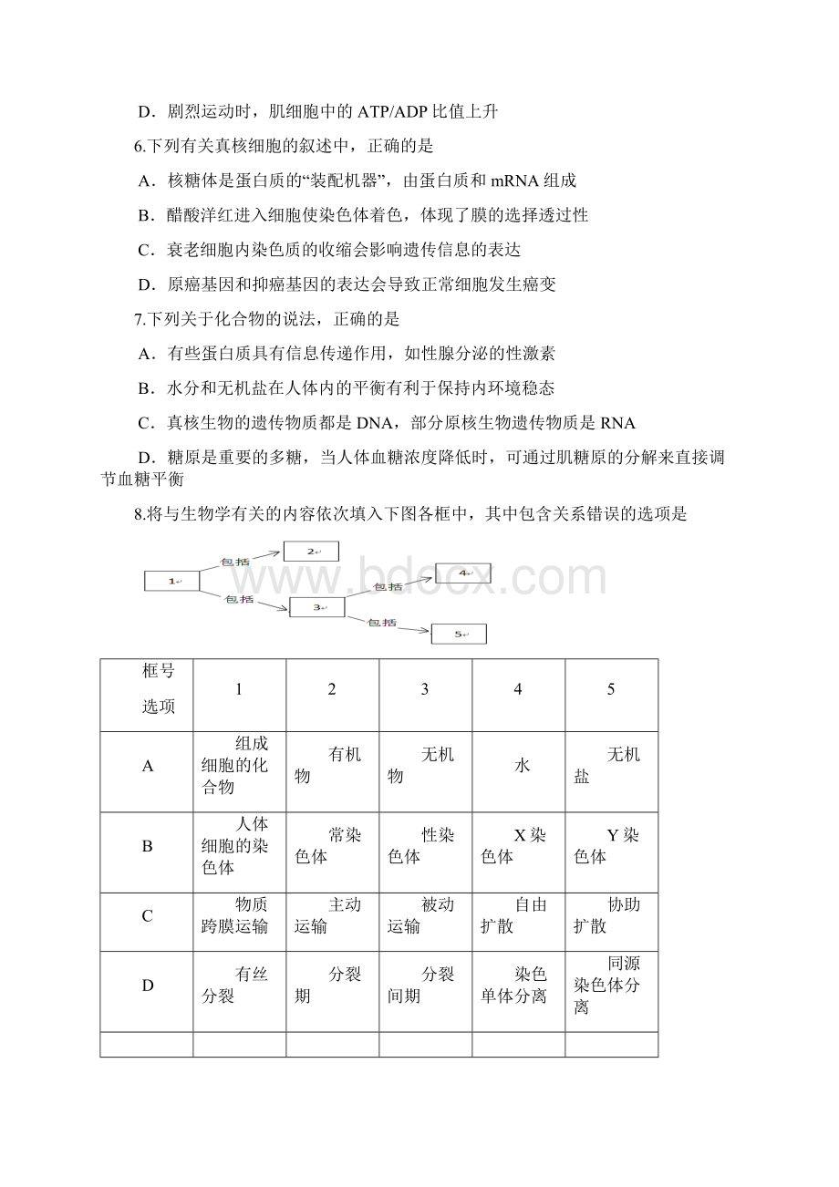 黑龙江省牡丹江市第一中学学年高三上学期开学摸底考试生物试题 Word版含答案Word下载.docx_第2页