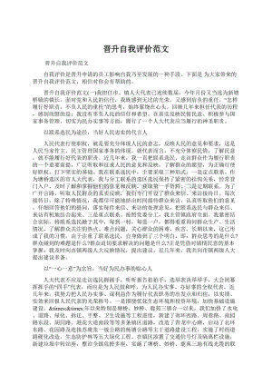 晋升自我评价范文Word格式文档下载.docx