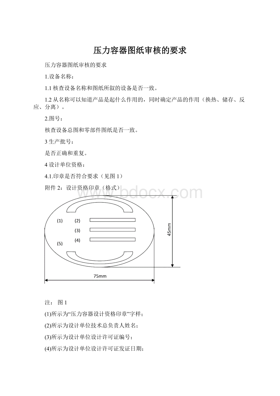 压力容器图纸审核的要求.docx_第1页