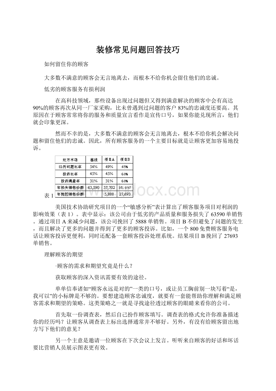 装修常见问题回答技巧Word格式文档下载.docx_第1页