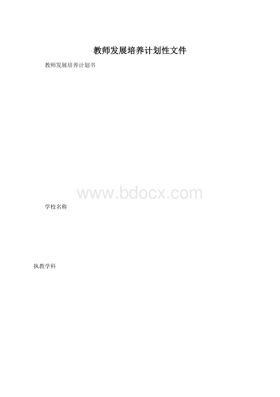 教师发展培养计划性文件.docx_第1页