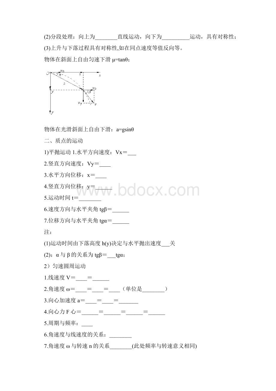 重点高中物理课本基础知识填空汇总Word文档下载推荐.docx_第2页