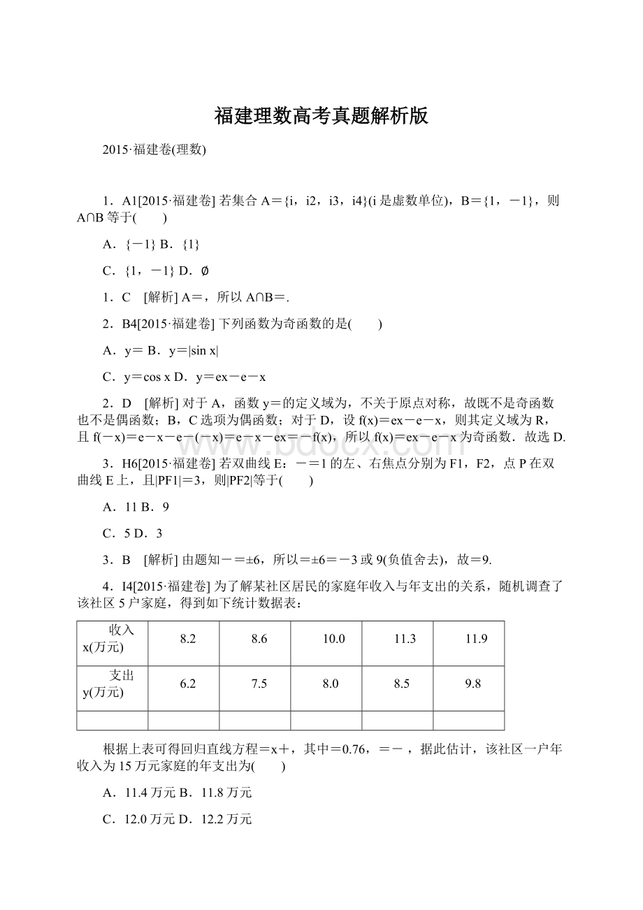 福建理数高考真题解析版.docx_第1页