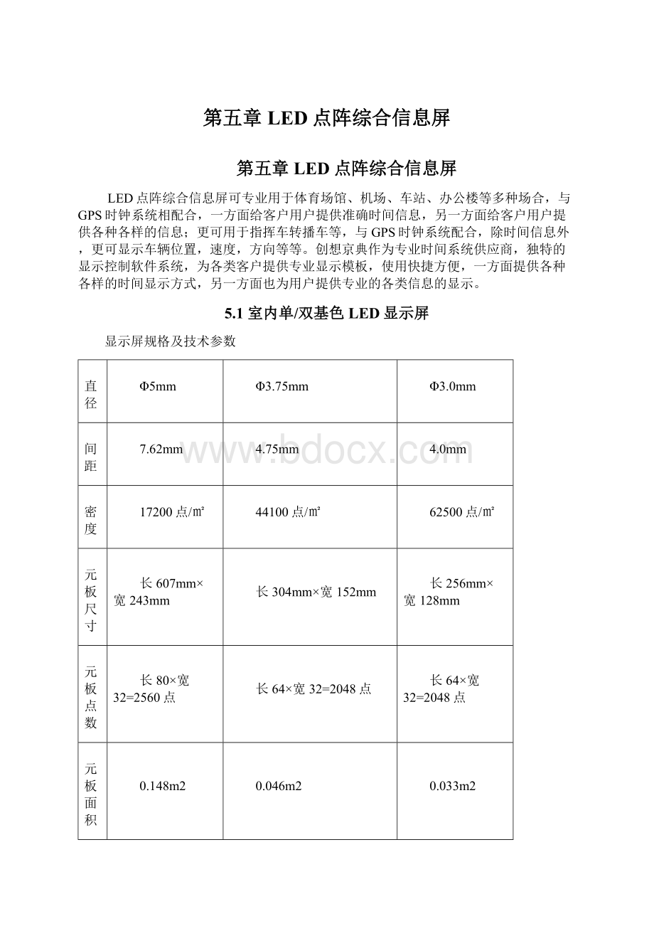 第五章 LED点阵综合信息屏文档格式.docx