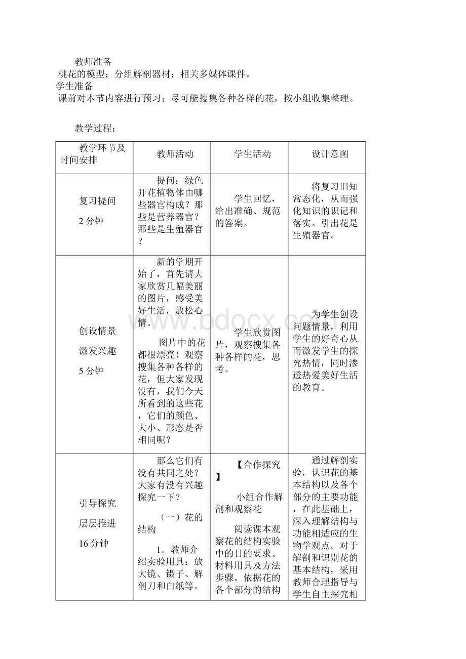 八年级生物上册《411 花的结构和类型》教案 济南版.docx_第2页