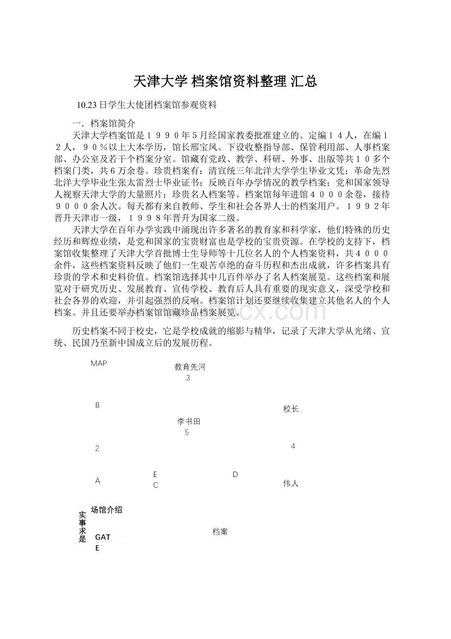 天津大学 档案馆资料整理 汇总Word文件下载.docx_第1页