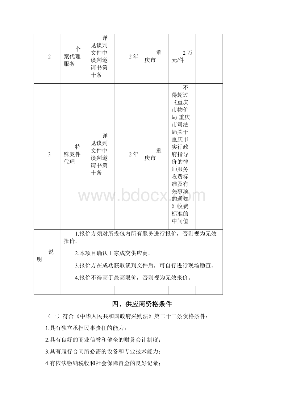 中心法律顾问服务第三次竞争性谈判文件模板Word下载.docx_第3页